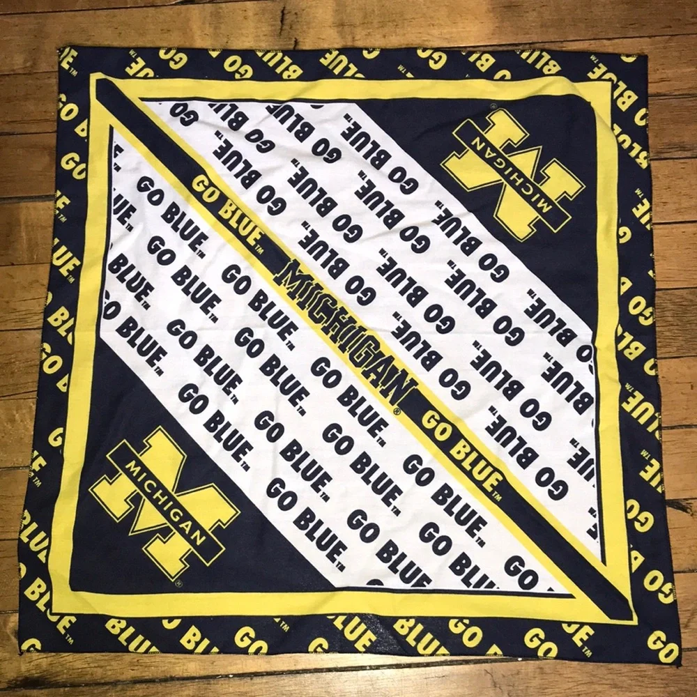 University of Michigan 'Go Blue' Bandana Scarf‎ - Navy & Maize